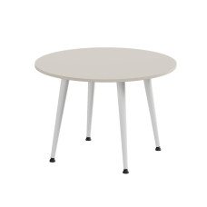 Стол журнальный круглый OPTIMA 2 ноги на конус Ferrum-decor 450x670x670 Белый металл ДСП Кашемир 16 мм (FRD-107550)