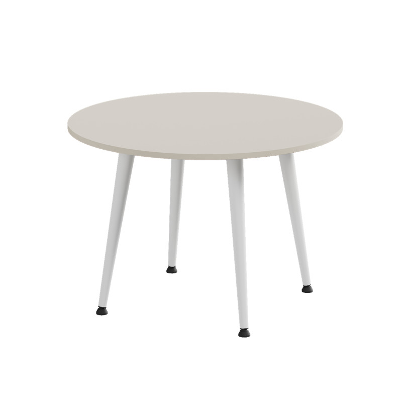 Стол журнальный круглый OPTIMA 2 ноги на конус Ferrum-decor 450x670x670 Белый металл ДСП Кашемир 16 мм (FRD-107550) - фото 