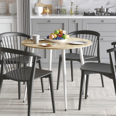 Стол круглый OPTIMA 5 ноги на конус Ferrum-decor 750x900x900 Белый металл ДСП Дуб Артизан 16 мм (FRD-107490)