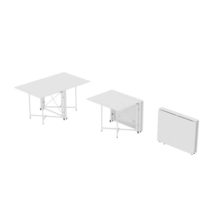 Стол обеденный трансформер книжка Орион Pro Ferrum-decor 75x152x90 Белый металл ДСП Белый 16 мм (FRD-107410)