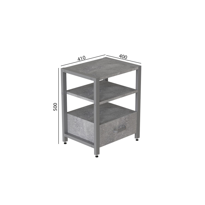 Тумба універсальна Ferrum-decor Вів'єн 1/1 50x41x40 сірий ДСП Бетон 16 мм (FRD-106930)