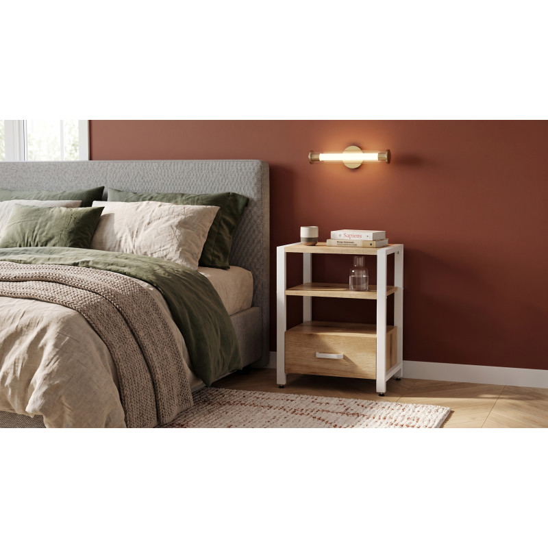 Тумба універсальна Ferrum-decor Вів'єн 1/1 50x41x40 білий ДСП Дуб Евок Прибережний 16 мм (FRD-107810)