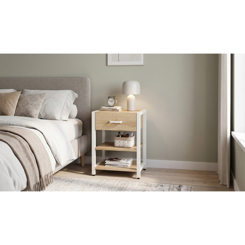 Тумба універсальна Ferrum-decor Вів'єн 1/2 50x41x40 білий ДСП Дуб Евок Прибережний 16 мм (FRD-107780)