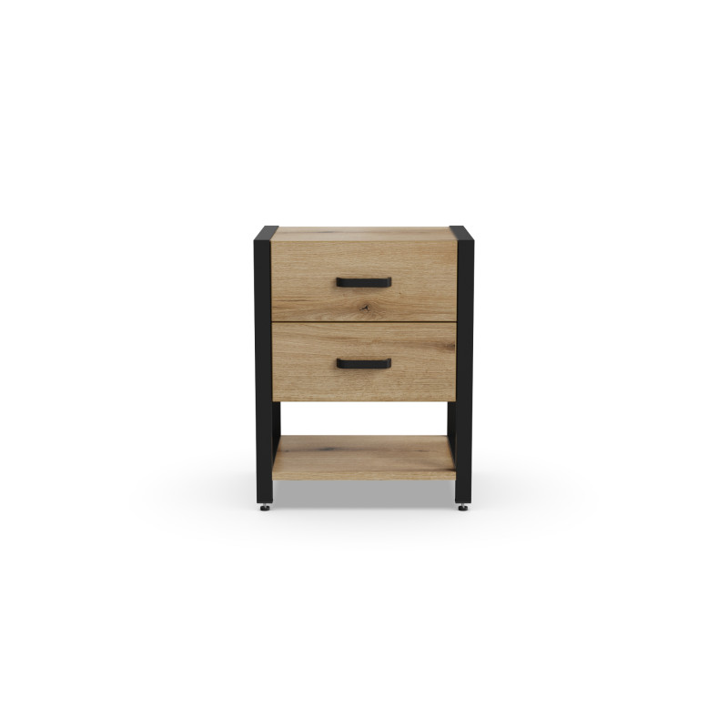 Тумба універсальна Ferrum-decor Вів'єн 2/1 50x41x40 чорний ДСП Дуб Евок Прибережний 16 мм (FRD-107790)