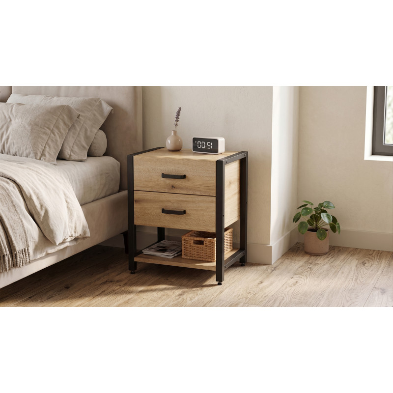 Тумба універсальна Ferrum-decor Вів'єн 2/1 50x41x40 чорний ДСП Дуб Евок Прибережний 16 мм (FRD-107790)