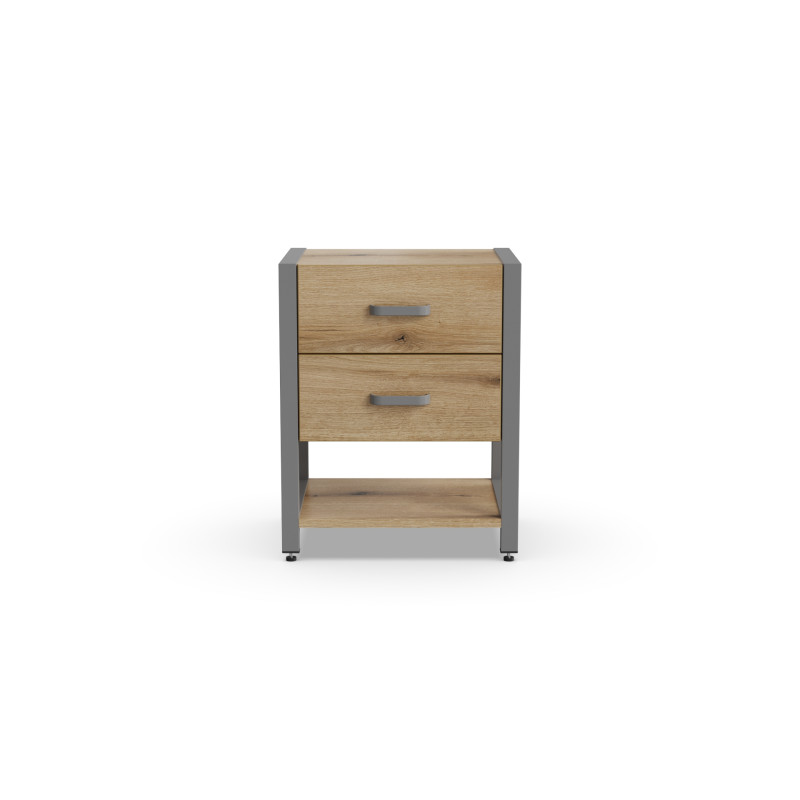 Тумба універсальна Ferrum-decor Вів'єн 2/1 50x41x40 сірий ДСП Дуб Евок Прибережний 16 мм (FRD-107800)