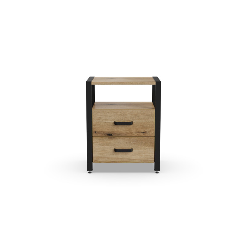 Тумба універсальна Ferrum-decor Вів'єн 2/2 50x41x40 чорний ДСП Дуб Евок Прибережний 16 мм (FRD-107760)
