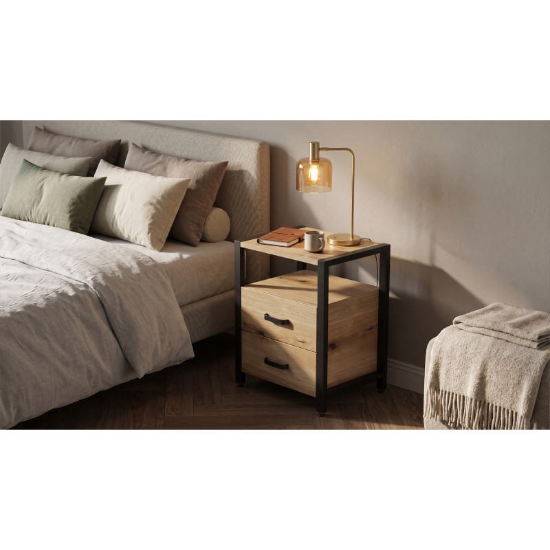 Тумба універсальна Ferrum-decor Вів'єн 2/2 50x41x40 чорний ДСП Дуб Евок Прибережний 16 мм (FRD-107760)