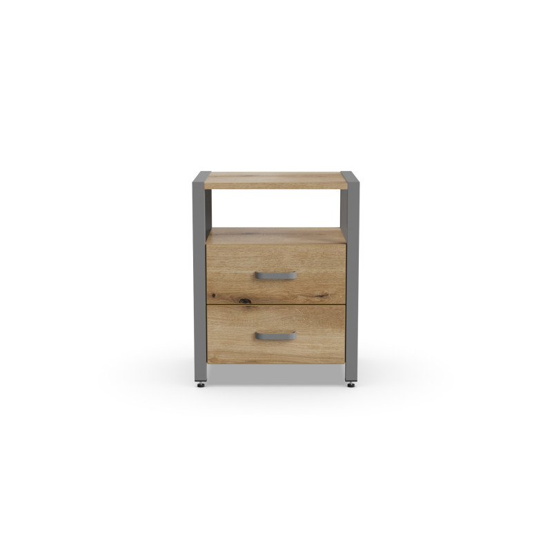 Тумба універсальна Ferrum-decor Вів'єн 2/2 50x41x40 сірий ДСП Дуб Евок Прибережний 16 мм (FRD-107770)