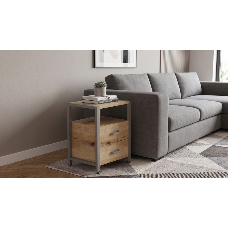 Тумба універсальна Ferrum-decor Вів'єн 2/2 50x41x40 сірий ДСП Дуб Евок Прибережний 16 мм (FRD-107770) - фото 