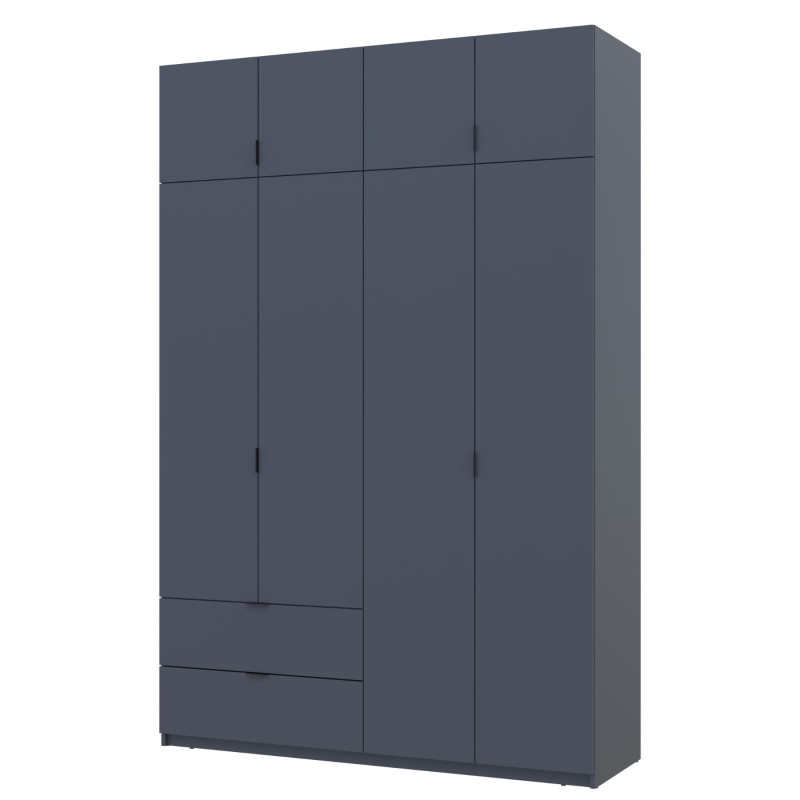 Шафа розпашна с антресолью Doros Лукас 160х50х240 см Графіт (DRS-011194)