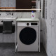 Стеллаж полка Бафрум 401 Ferrum-decor для стиральной машины 90x70,5x60,5 Белый металл ДСП Кашемир 16 мм (FRD-107581) - фото 2
