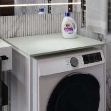 Стеллаж полка Бафрум 401 Ferrum-decor для стиральной машины 90x70,5x60,5 Белый металл ДСП Кашемир 16 мм (FRD-107581)
