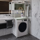 Стеллаж полка Бафрум 403 Ferrum-decor для стиральной машины 178x70,5x60,5 Белый металл ДСП Кашемир 16 мм (FRD-107601) - фото 3