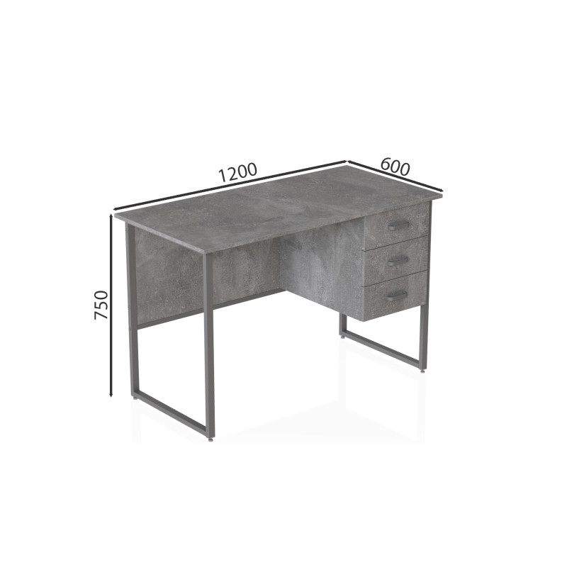 Компьютерный стол Ferrum-decor Гарри 75x120x60 серый ДСП Бетон 32мм (FRD-107291)