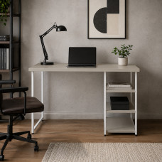 Стол письменный Кевин Ferrum-decor 75x100x60 Белый металл ДСП Кашемир 32 мм (FRD-108121)