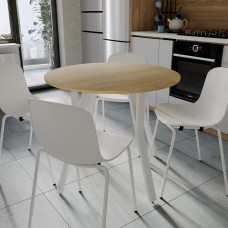 Стол круглый MARSI 4 870-4 ноги на конус Ferrum-decor 750x870x870 Белый металл ДСП Дуб Кремона Торро 16 мм (FRD-107531)