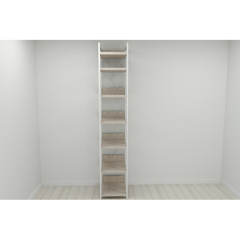 Шафа Гардероб Уні секція 4 серії Конект Ferrum-decor 220x40x50 см Білий метал ДСП Дуб Сан-Марино 32 мм (FRD-106901)