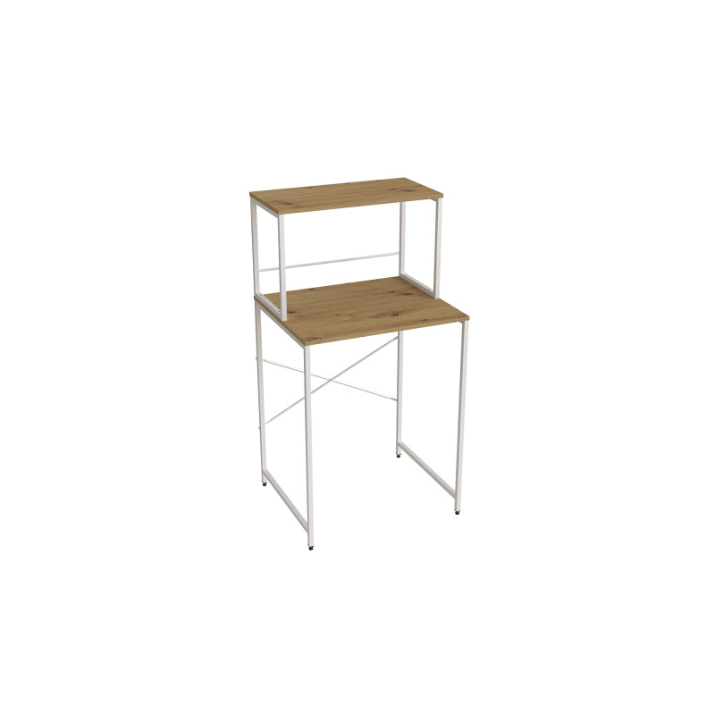 Стеллаж полка Бафрум 402 Ferrum-decor для стиральной машины 133,5x70,5x60,5 Белый металл ДСП Дуб Артизан 16 мм (FRD-107371)