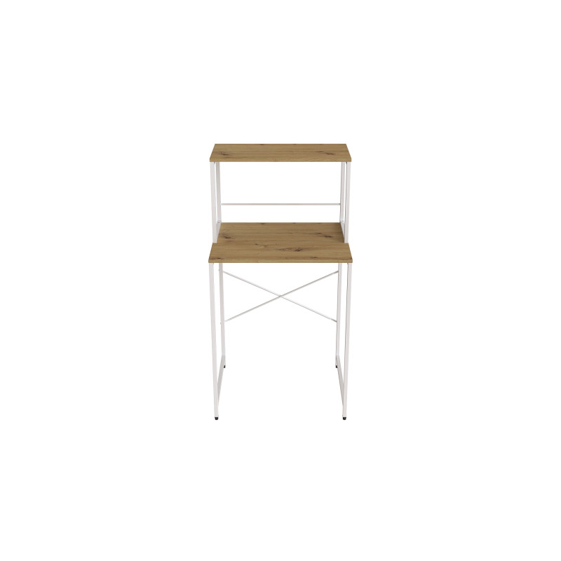 Стеллаж полка Бафрум 402 Ferrum-decor для стиральной машины 133,5x70,5x60,5 Белый металл ДСП Дуб Артизан 16 мм (FRD-107371)