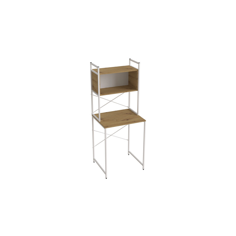 Стеллаж полка Бафрум 403 Ferrum-decor для стиральной машины 178x70,5x60,5 Белый металл ДСП Дуб Артизан 16 мм (FRD-107381)