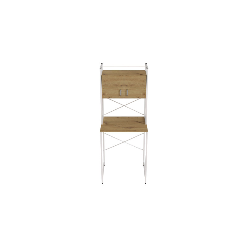 Стеллаж полка Бафрум 404 Ferrum-decor для стиральной машины 178x70,5x60,5 Белый металл ДСП Дуб Артизан 16 мм (FRD-107391)