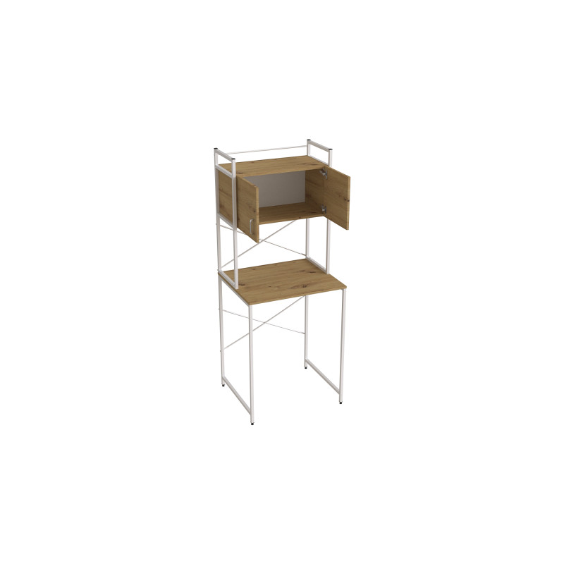 Стеллаж полка Бафрум 404 Ferrum-decor для стиральной машины 178x70,5x60,5 Белый металл ДСП Дуб Артизан 16 мм (FRD-107391)