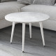 Стол журнальный круглый OPTIMA 2 ноги на конус Ferrum-decor 450x670x670 Белый металл ДСП Бетон 16 мм (FRD-107481) - фото 1