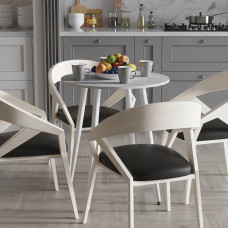 Стол круглый OPTIMA 4 ноги на конус Ferrum-decor 750x670x670 Белый металл ДСП Бетон 16 мм (FRD-107461)