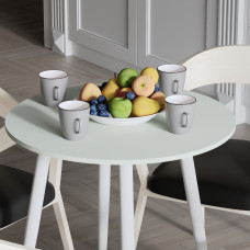 Стол круглый OPTIMA 4 ноги на конус Ferrum-decor 750x670x670 Белый металл ДСП Кашемир 16 мм (FRD-107571)