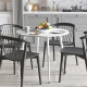 Стол круглый OPTIMA 5 ноги на конус Ferrum-decor 750x900x900 Белый металл ДСП Бетон 16 мм (FRD-107491) - фото 1