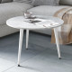 Стол журнальный круглый OPTIMA 1 ноги на конус Ferrum-decor 450x670x670 Белый металл ДСП Бетон 16 мм (FRD-107471) - фото 4