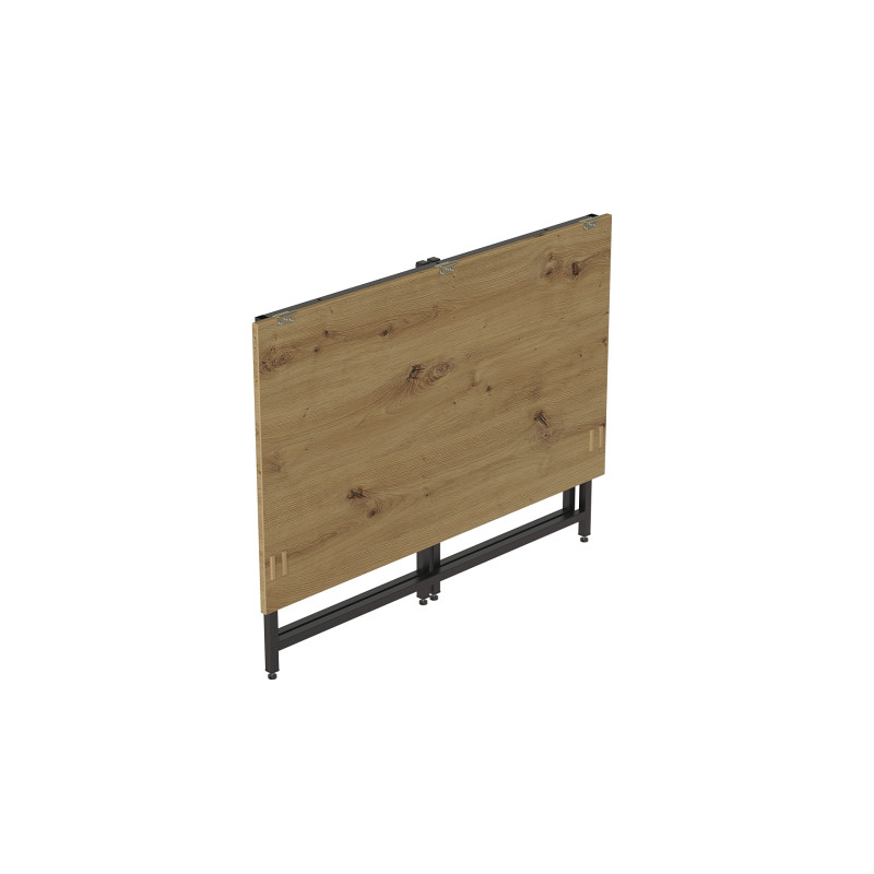 Стіл-трансформер розкладний Слай Ferrum-decor 75x90x50 Чорний метал ДСП Дуб Артизан 16 мм (FRD-107351)