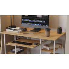 Компьютерный стол Ferrum-decor Тим 75x140x60 белый ДСП Дуб Артизан 16мм (FRD-106951)