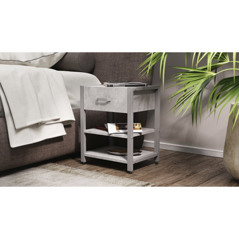 Тумба універсальна Ferrum-decor Вів'єн 1/2 50x41x40 сірий ДСП Бетон 16 мм (FRD-106931)