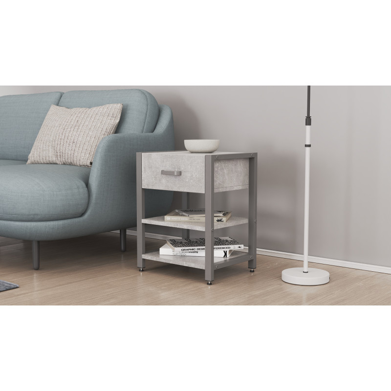 Тумба універсальна Ferrum-decor Вів'єн 1/2 50x41x40 сірий ДСП Бетон 16 мм (FRD-106931) - фото 