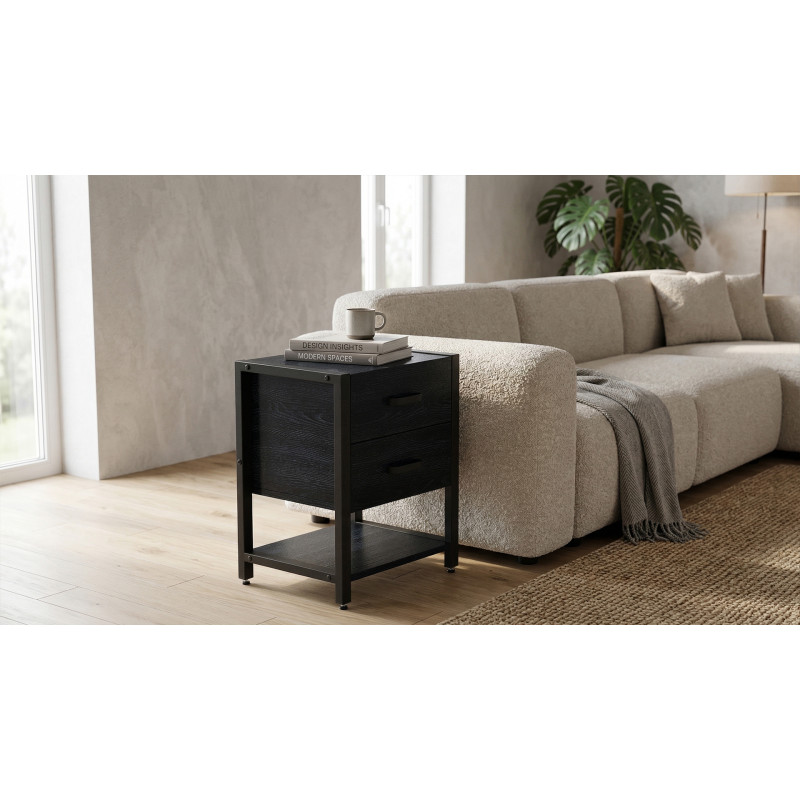 Тумба універсальна Ferrum-decor Вів'єн 2/1 50x41x40 чорний ДСП Каштан Арвадонна 16 мм (FRD-107791) - фото 