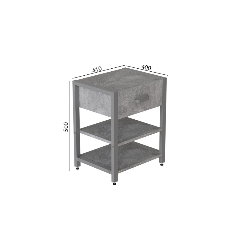Тумба універсальна Ferrum-decor Вів'єн 1/2 50x41x40 сірий ДСП Бетон 16 мм (FRD-106931)