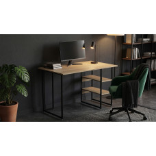 Стол письменный Кевин Ferrum-decor 75x100x60 Черный металл ДСП Дуб Кремона Торро 16 мм (FRD-108153)
