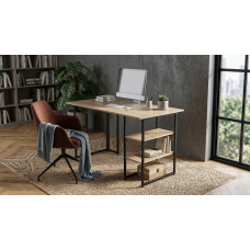 Стол письменный Кевин Ferrum-decor 75x120x70 Черный металл ДСП Дуб Кремона Торро 16 мм (FRD-108177)