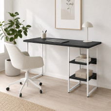 Стол письменный Майк Ferrum-decor 75x140x60 Белый металл ДСП Каштан Арвадонна 32 мм (FRD-108277)