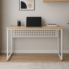 Стол письменный Майк Ferrum-decor 75x120x60 Белый металл ДСП Дуб Кремона Торро 16 мм (FRD-108340)