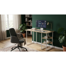Стол письменный Кевин Ferrum-decor 75x120x60 Белый металл ДСП Дуб Кремона Торро 16 мм (FRD-108160)