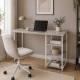 Стол письменный Кевин Ferrum-decor 75x140x70 Белый металл ДСП Кашемир 32 мм (FRD-108151) - фото 1