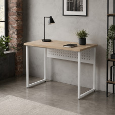 Стол письменный Майк Ferrum-decor 75x120x70 Белый металл ДСП Дуб Кремона Торро 32 мм (FRD-108361)
