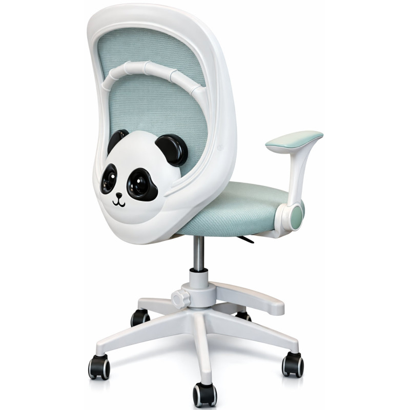 Крісло обертове дитяче з підставкою для ніг PERFECT KIDS PANDA GREEN Perfect Home Зелений (PFH-092112)