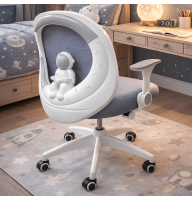 Крісло обертове дитяче з підставкою для ніг PERFECT KIDS ASTRONAUT GRAY Perfect Home Сірий (PFH-092113)
