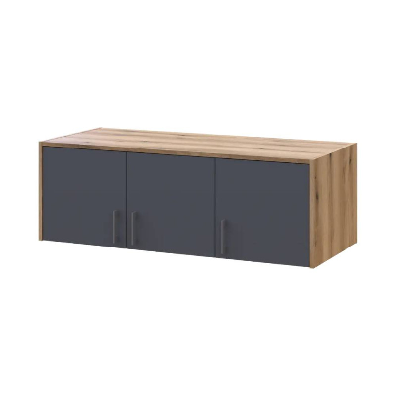 Антресоль Doros Ронди Дуб Артизан/Графит 3 ДСП 121х52х41 (DRS-011605)