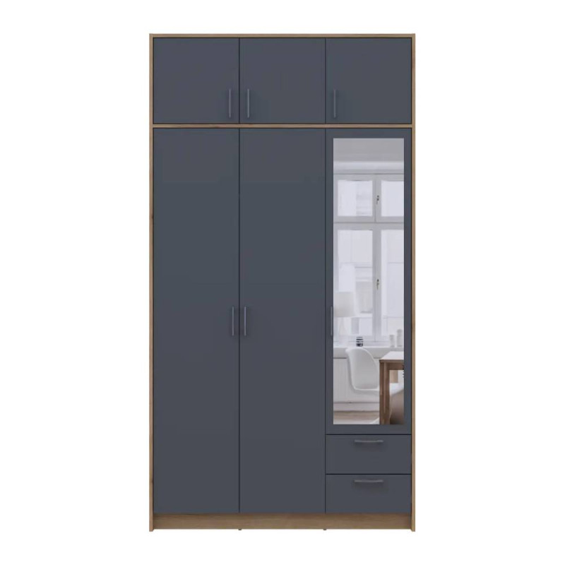 Антресоль Doros Ронди Дуб Артизан/Графит 3 ДСП 121х52х41 (DRS-011605)