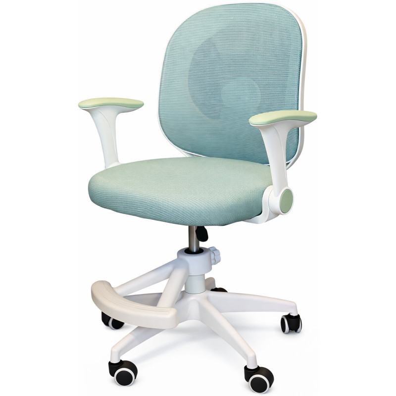 Крісло обертове дитяче з підставкою для ніг PERFECT KIDS ASTRONAUT GREEN Perfect Home Зелений (PFH-092114)